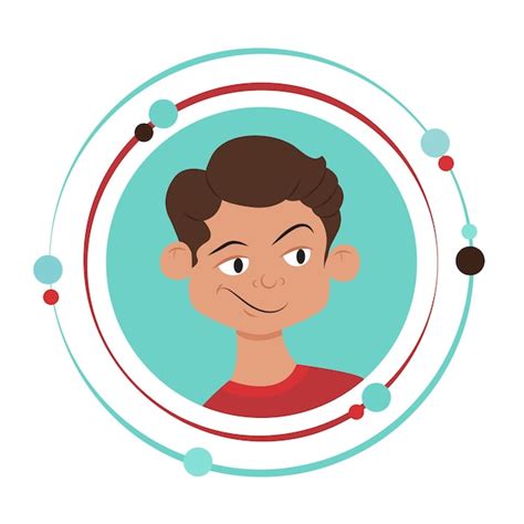 Grinsendes Mann-Cartoon-Charakter-Vektor-Illustrationsgrafik-Symbol ...