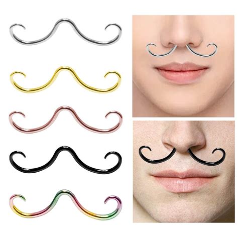 Mustache Nose Ring Creative Gift Mustache Septum Ring Piercing Jewelry ...