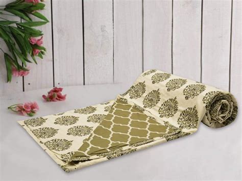 Buy Cloth Fusion Cotton Reversible Dohar Double Bed Size All Season ...