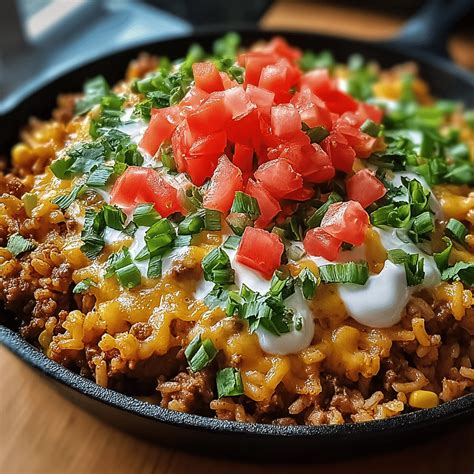 Cheesy Taco Rice Skillet – One-Pan Mexican Dinner in 35 Minutes