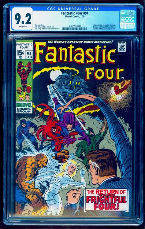 FANTASTIC FOUR #94 CGC 9.2 WHITE PAGES 💎 1st AGATHA HARKNESS ...