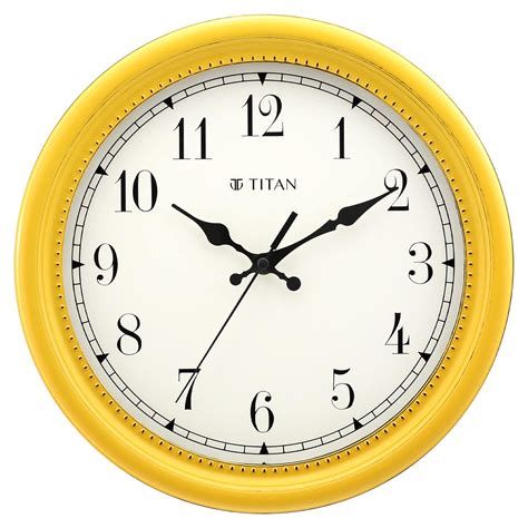 Buy Titan Classic Yellow Wall Clock with Distressed Finish - 30.0 cm x ...