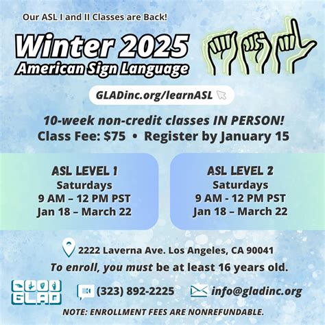 Winter 2025 ASL I & II Classes – Deaf Cal