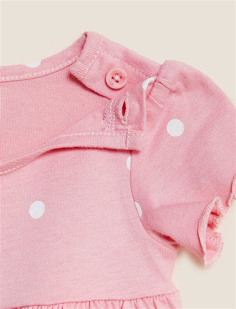 Buy Pure Cotton Polka Dot Dress (0-3 Yrs) at Marks & Spencer