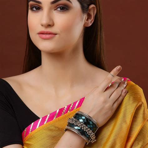 Buy Moedbuille Mirrors & Ghungroo Studded Afghan Design Oxidised Silver ...