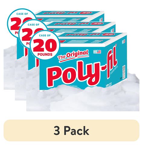 (3 pack) Poly-Fil® Premium Polyester Fiber Fill by Fairfield, 20 Pound ...