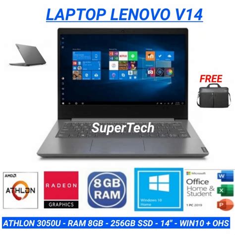 Jual LAPTOP LENOVO V14 AMD ATHLON 3050|RAM 8GB|256GB SSD|14"|WINDOWS ...