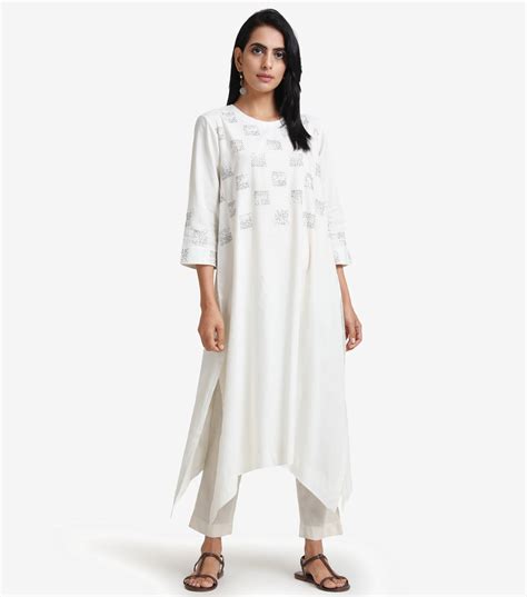 Natural Cotton Asymmetrical Kurta – Tulsi Online