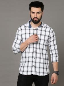 Carbonn Cloth Men Checkered Casual White Shirt - Buy Carbonn Cloth Men ...