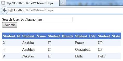 Image result for Search Database Records Using Search Text Box and Display in GridView