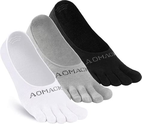 aomagic Toe Socks No Show Women Men Liner Socks Invisible Non-Slip Low ...