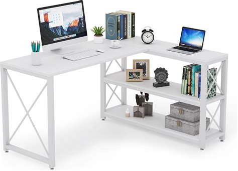 Deskio Computer Table For Home And Office White L Shaped | Desertcart INDIA