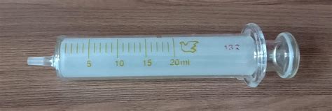 Generic 20ml Glass Syringe Injector Glass Sampler Lab Glassware ...