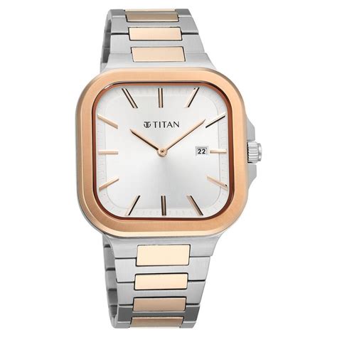 Buy Online Titan Classique Slim Square Quartz Analog with Date Silver ...