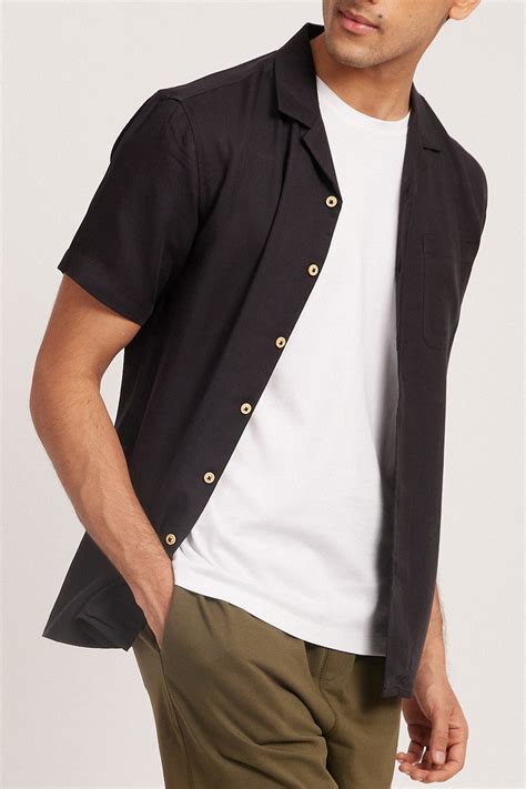 Men's Shirt | The TENCEL™ Notched Shirt Pirate Black