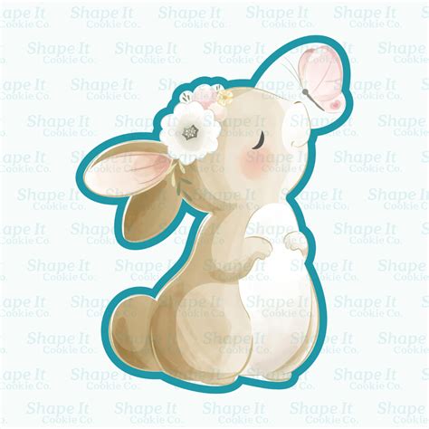 Bunny with Butterfly Cookie Cutter - Shape It Cookie Co.