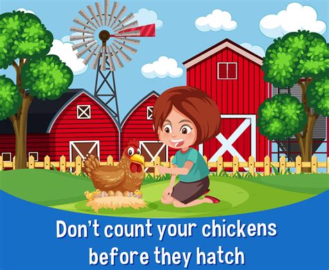 English idiom with picture description for don't count your chickens ...