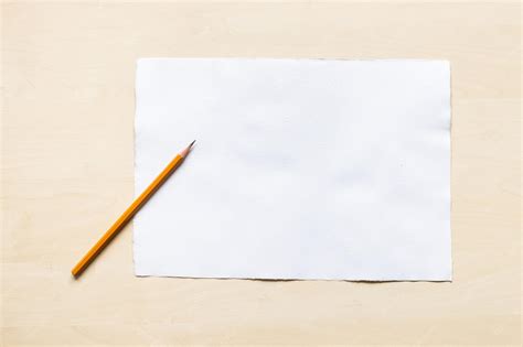 Premium Photo | Regular pencil on blank sheet of white paper