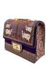 Buy Purple Beads Khillari Gomata Print Turn Lock Bag by The Garnish ...