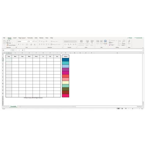 Image result for Time Table Sample Excel