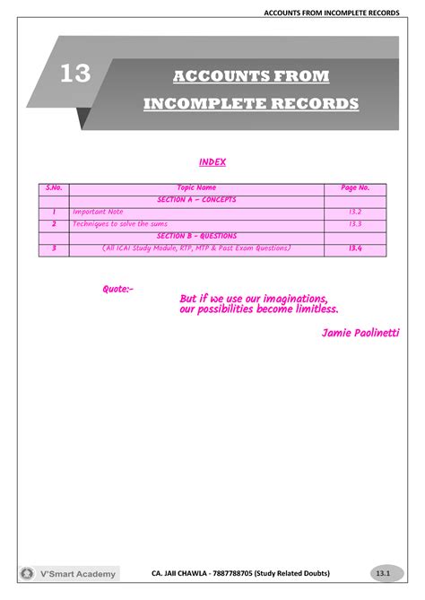 Accounts FOR Incompete Records - ACCOUNTS FROM INCOMPLETE RECORDS CA ...
