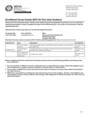 Fillable Online Wwwk12commnva Enrollment Forms Packet EFP for Part Fax ...