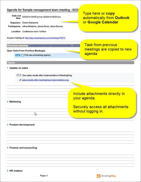 Meeting Agenda Sample 的图像结果