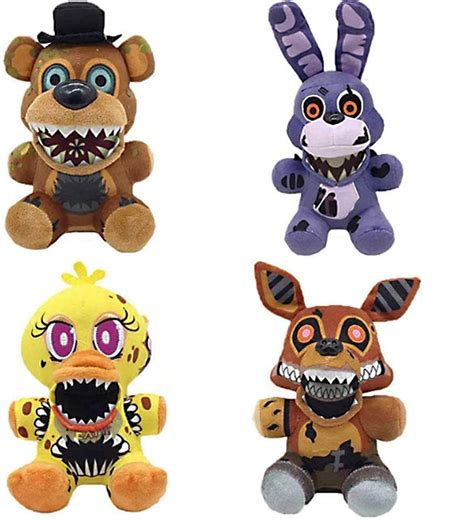 Buy 4pcs FNAF plushies Set Five Nights at Freddy's Plushies, Nightmare ...