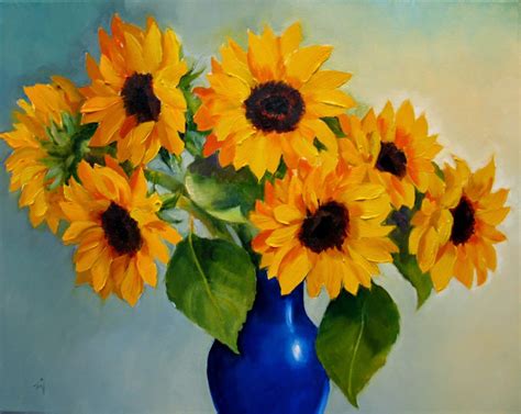 Sunflowers Vase Painting