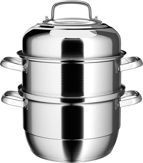 Buy VENTION 3 Tier Capsule Bottom Steamer for Cooking, 11 IN Large ...