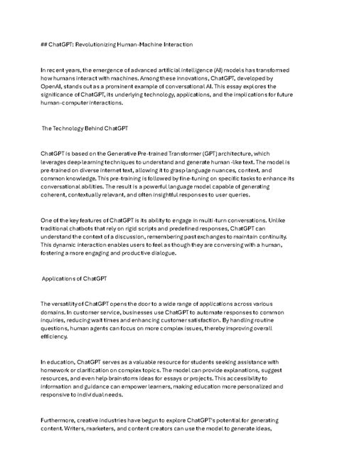 ChatGPT - AI Interaction Insights and Applications: Notes on Technology ...