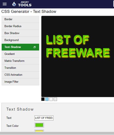 Image result for Text-Shadow CSS Generator