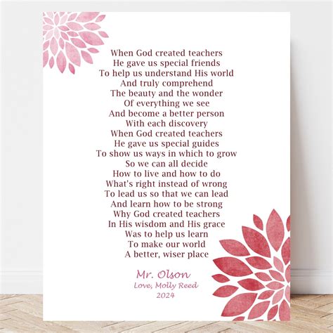 Sunday School Teacher Appreciation Poems