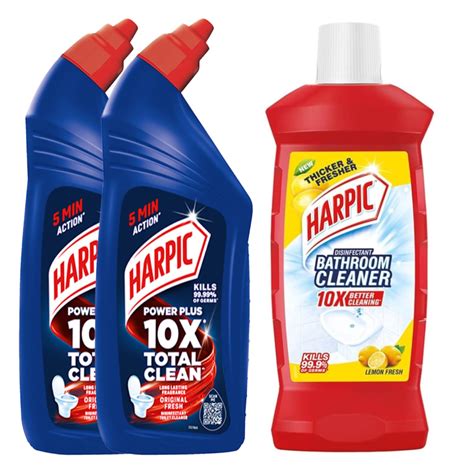 Harpic Disinfectant Toilet Cleaner, Original - 1L (Pack of 2) + Harpic ...