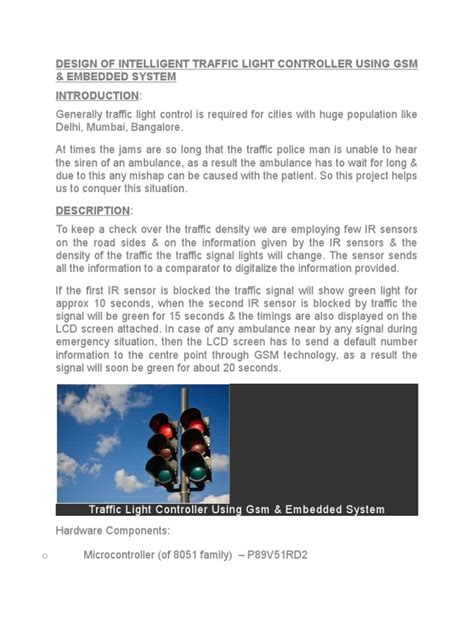 Image result for Intelligent Traffic Light Controller Using GSM