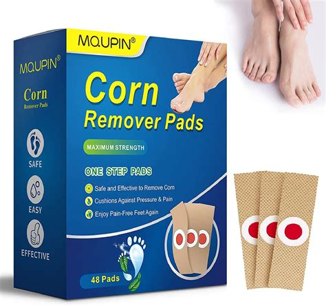 MQUPIN 48 Pcs Corn Removal Pads,Corn Removal Plasters for Feet,Wart ...