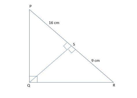 In triangle PQR angle Q = 90 degree & seg SQ SQ perpendicular ...