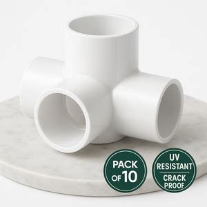 Soil to Soul UPVC 4 way elbow cross, Furniture Grade fitting, Size- 1/2 ...