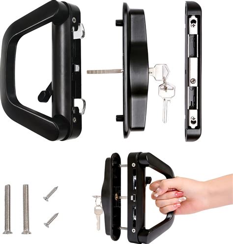 Buy Sliding Patio Door Handle Set with Key Cylinder & Mortise Lock ...