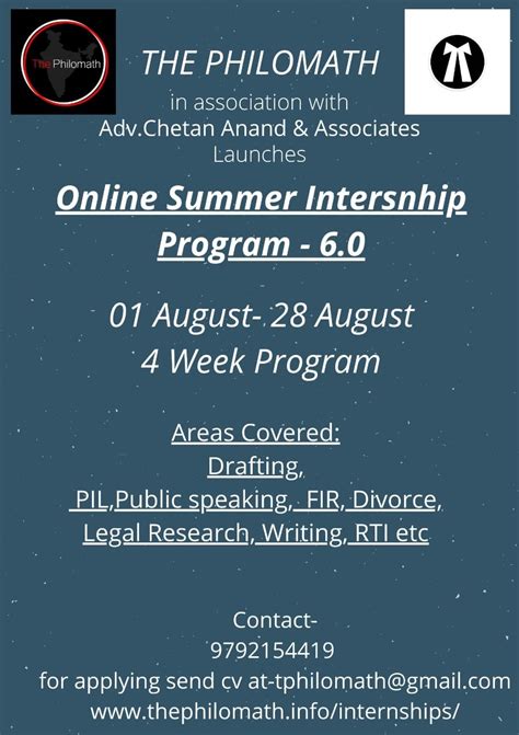ONLINE INTERNSHIP OPPORTUNITY AT THE PHILOMATH : APPLY NOW!!