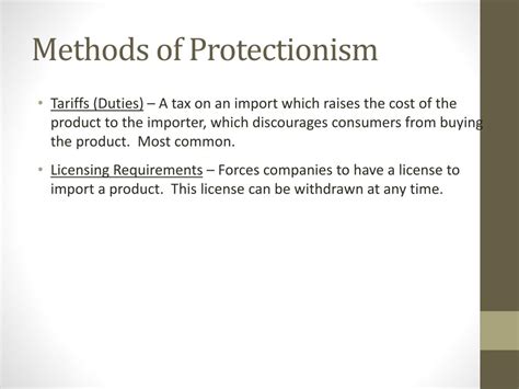 Methods of Trade Protectionism 的图像结果