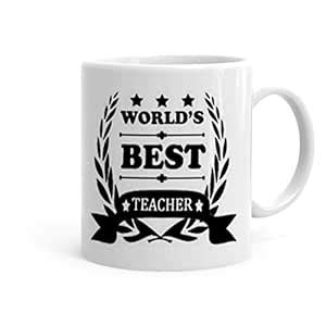 Buy Khakee Worlds Best Teacher Theme Printed Ceramic Coffee Mug (325 ML ...