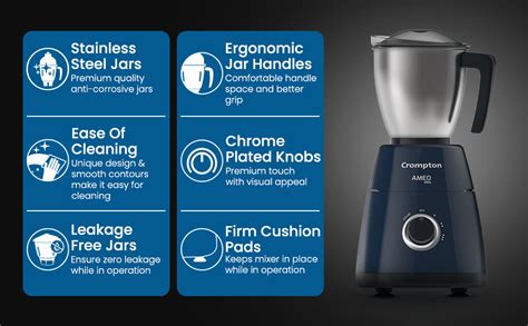 Buy CROMPTON AMEO PRO 750W 4 Jars Mixer Grinder with MaxiGrind and ...