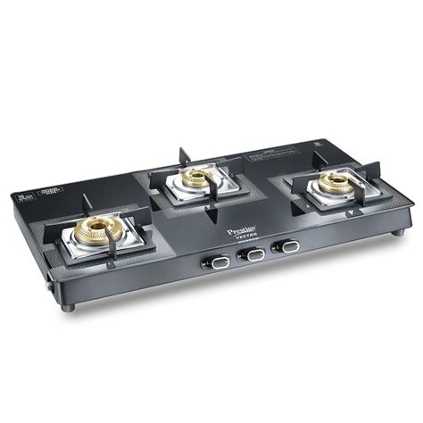 Prestige Vectra Glass Top 3 Burners Gas Stove | Black – Rasoi Shop