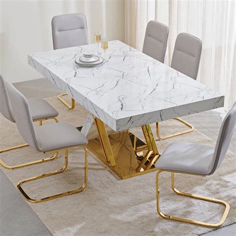 Buy Massimo Metal 6-Seater Dining Table - White from Home Centre at ...