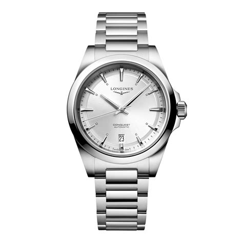CONQUEST Automatic, Stainless Steel, Sunray Silver Dial, Bracelet Watch ...