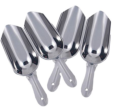 Buy King International Stainless Steel Ice Scoop, Silver, 4 Piece ...
