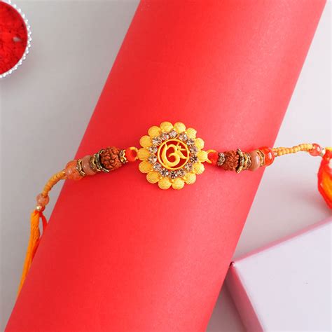 Send Beaded Om Designer Rakhi Online