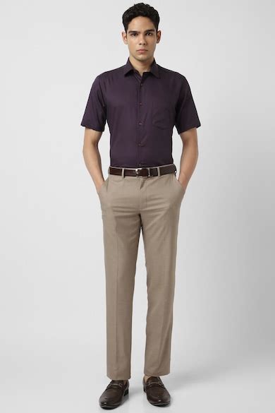 Buy Men Purple Regular Fit Check Half Sleeves Wedding Shirt Online ...