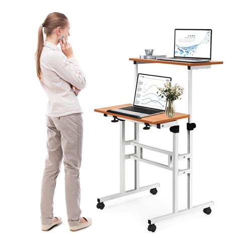 Giantex Mobile Standing Desk, Height Adjustable Philippines | Ubuy